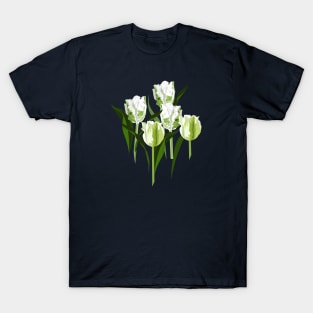 white parrot tulips T-Shirt